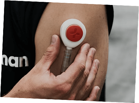 Person holding a testosterone test device